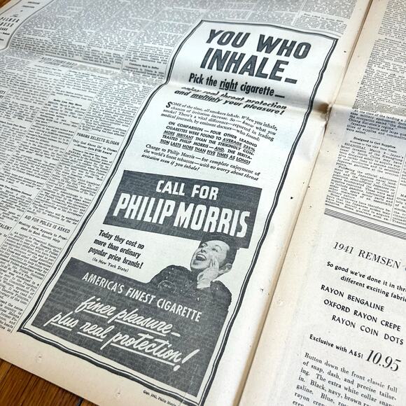 Vintage March 10, 1941 New York Times Newspaper WWII Era Collectible Certificate - Picture 15 of 16